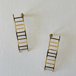 While Odin Sleeps Ladder brass earrings